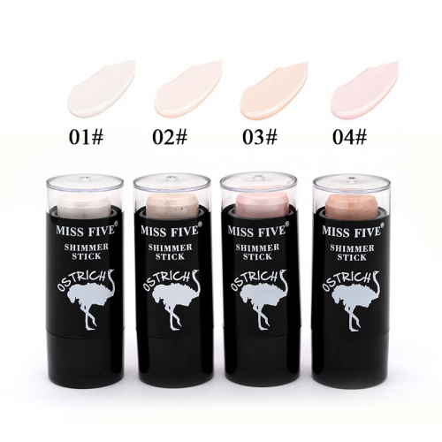 MISS FIVE  Стик - Хайлайтер для лица SHIMMER STICK Ostrich стойкий  (4 тона)  8г  (A-128)  (ТВ-2451)