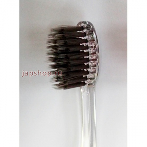 Nano Charcoal Toothbrush Зубная щетка с древесным углем, сверхтонкой двойной щетиной (средней жесткости и мягкой) и прозрачной прямой ручкой (8809099141050)