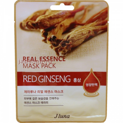 JLuna Real Essence Mask Pack Red Ginseng Тканевая маска с красным женьшенем, 25 мл (8809623290155)