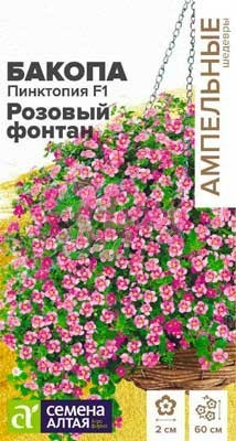 Цветы Бакопа Пинктопия Розовый фонтан F1 (3 шт) Семена Алтая Ампельные шедевры