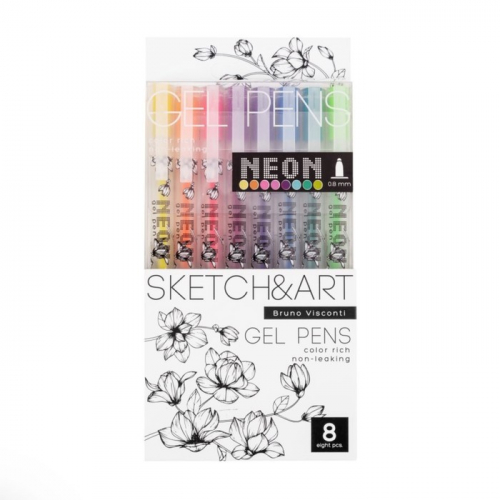 Набор гелевых ручек 8 цветов SKETCH&ART Uni Write.NEON, 0,8 мм