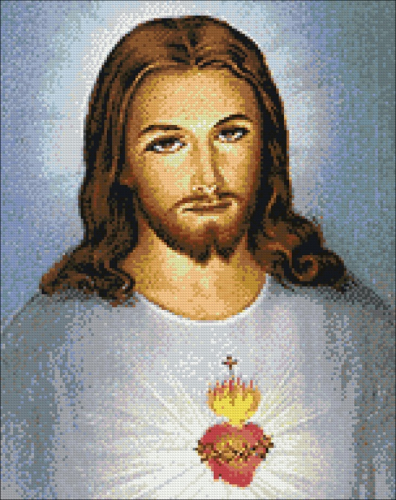 Алмазная мозайка:  Сердце Иисуса размер 38х48 Ag 3407