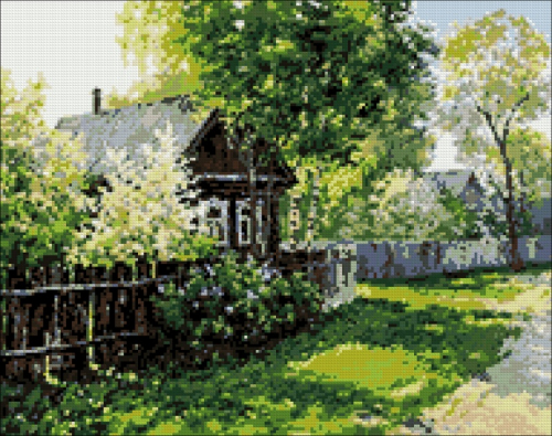 Алмазная мозайка: Деревенский дом размер 48х38 Ag 5847