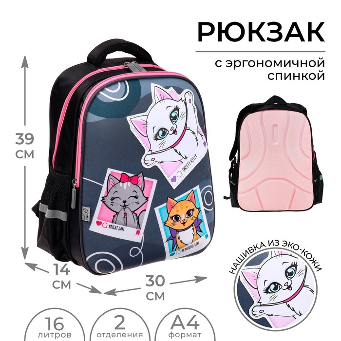 Рюкзак каркасный Calligrata, 39х30х14 см, дев