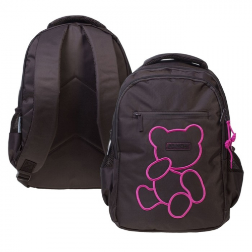 Рюкзак молодёжный, 41 х 30 х 15 см, светоотражающий элемент, Hatber Basic Style 
