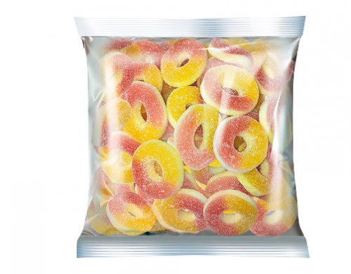 мармелад жевательный «Колечки со вкусом персика» (упаковка 0,5 кг)