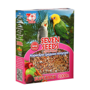 Seven Seeds Супермикс Корм для средних попугаев, 1000 г
