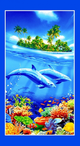 Полотенце Вафельное Дельфины