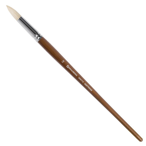 Кисть художественная профессиональная BRAUBERG ART “CLASSIC“, щетина, круглая, № 14, длинная ручка