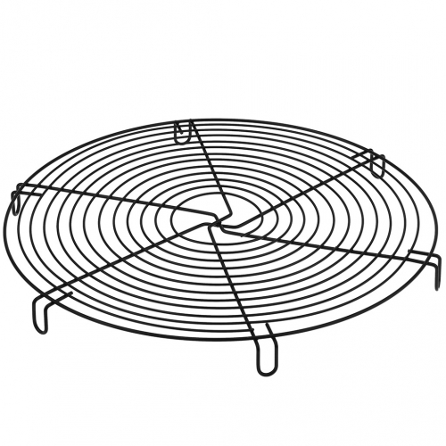 Решетка для глазирования и охлаждения кондитерских изделий, д30см h2,7см, (31,8х30х2,7см), металл, окрашенный, цвет - черный (Китай)