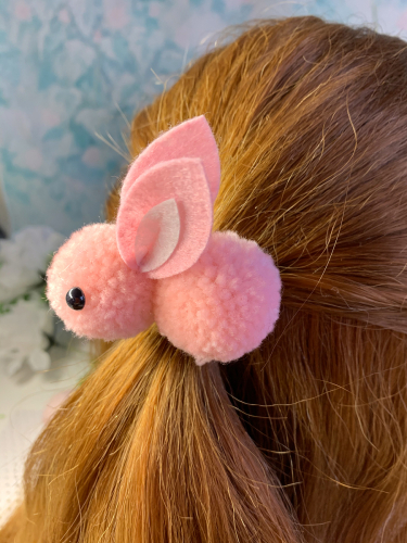 Резинка для волос «Little Bunny». Светло-розовая. 1 шт.