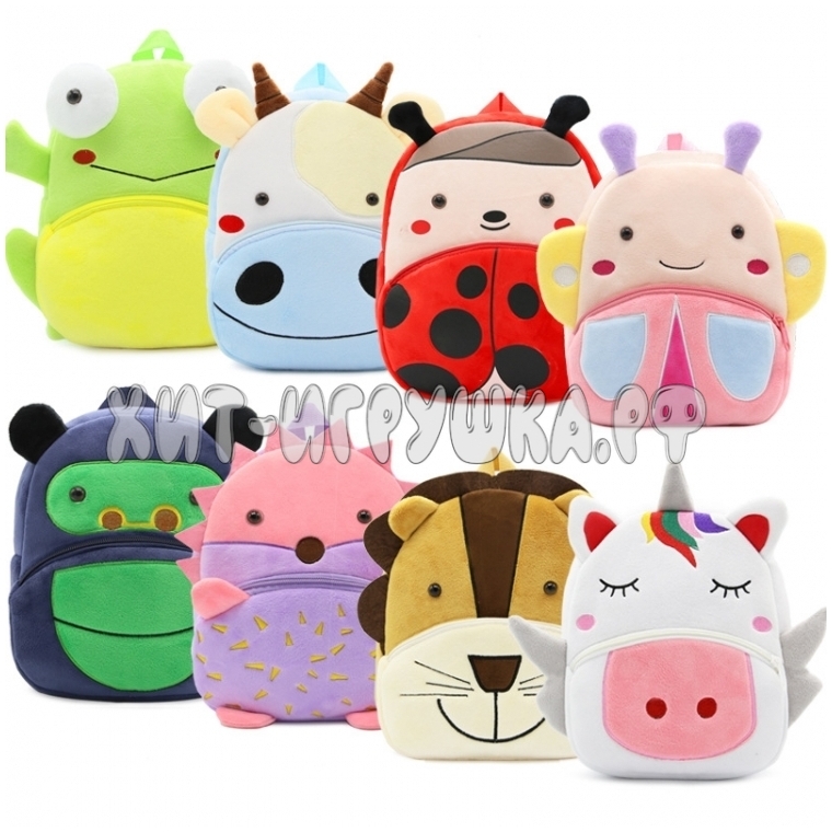 Рюкзак детский плюшевый 30*10*20 см HAPPY ANIMALS SN001, SN001
