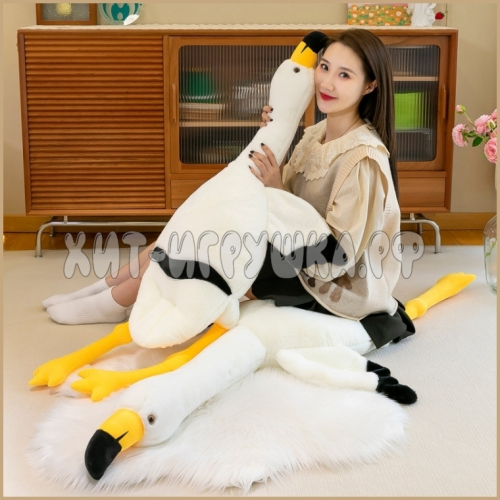 Мягкая игрушка подушка Белый Фламинго 80 см flw_80, flw_80
