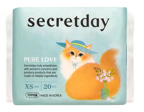 Ежедневные хлопковые прокладки «SECRETDAY PURE LOVE» XS 20 шт.