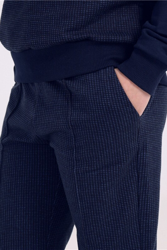 Комплект (кардиган+брюки) АПРЕЛЬ #900212Гусиная лапка мелкая ярко-синий+темно-синий77