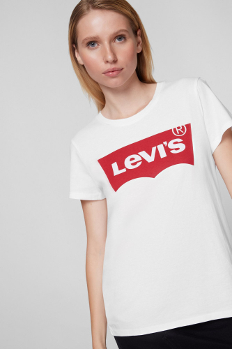 Футболка женская THE PERFECT TEE LARGE BATWING WHITE GRA, LEVIS