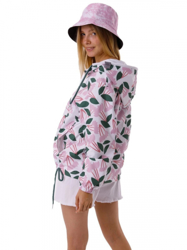 101792_OOG Куртка для девочки н.розовый принт ",тюльпаны