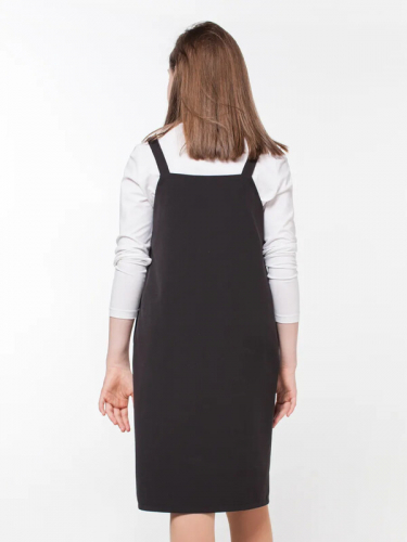 100637_OLG Комплект (футболка с длинным рукавом, сарафан)  для девочки черный/белый (вар.2)