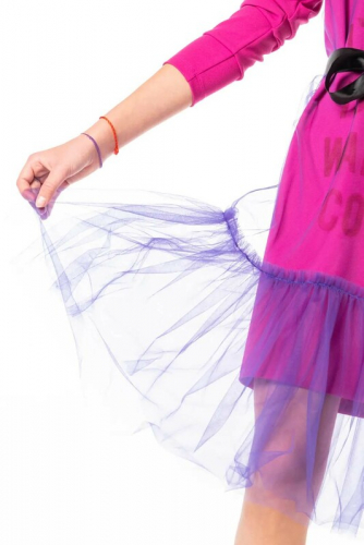90818_OLG Платье для девочки фуксия//сине-фиолетовый (вар.2)