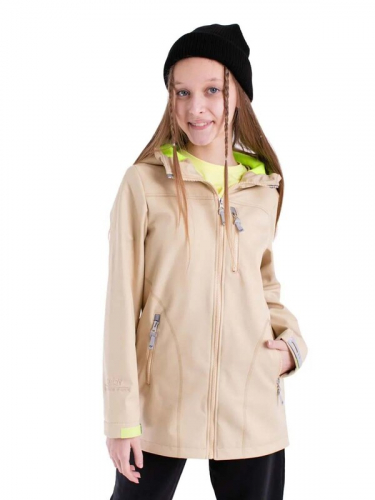 101633_OOG Куртка для девочки песочный/салатовый (вар.2)