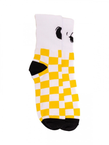 Носки для мальчика желто-белая клетка/черный 