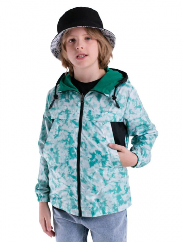 101794_OOB Куртка для мальчика зеленый тай-дай/зеленый (вар.2)