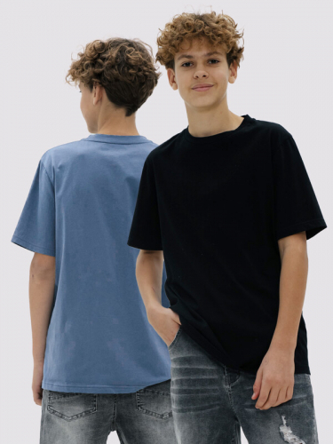 102625_OLB Комплект (футболка (2шт.)) для мальчика черный//пепельно-голубой (вар.1)