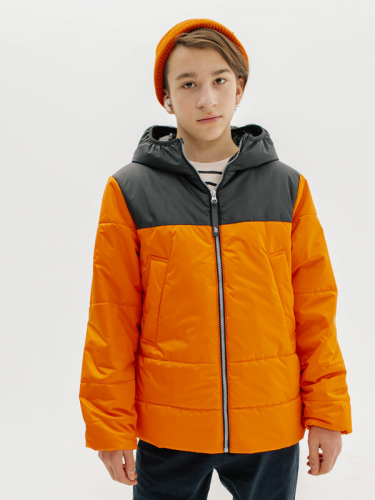 102419_OOB Куртка для мальчика сочный апельсин/черный (вар.1)