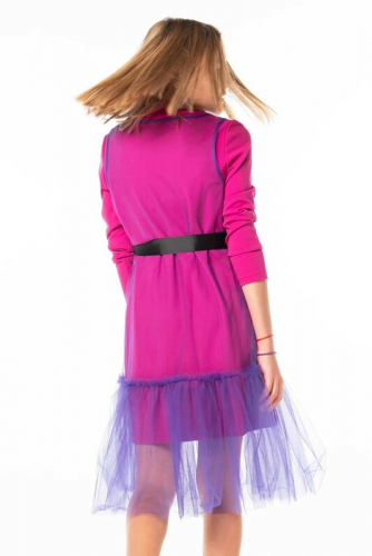 90818_OLG Платье для девочки фуксия//сине-фиолетовый (вар.2)