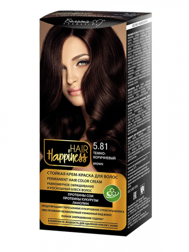 Hair Happiness Крем-краска д/волос аммиачная №5.81 темно-коричневый