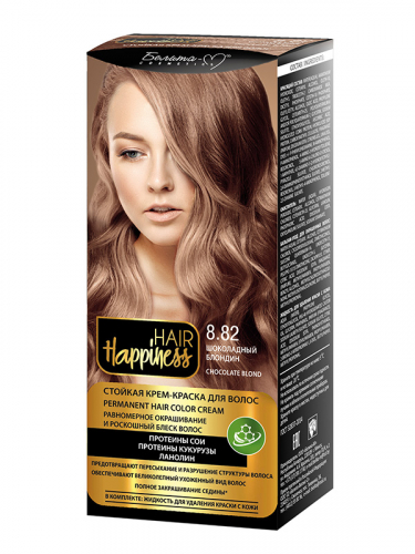Hair Happiness Крем-краска д/волос аммиачная №8.82 шоколадный блондин