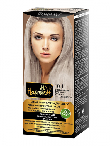 Hair Happiness Крем-краска д/волос аммиачная №10.1 светлый пепельный блондин