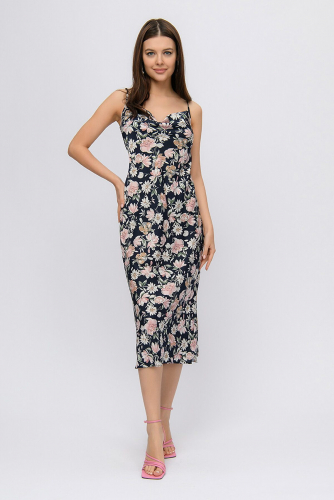 Платье 1001 DRESS #902338Темно-синий (принт)