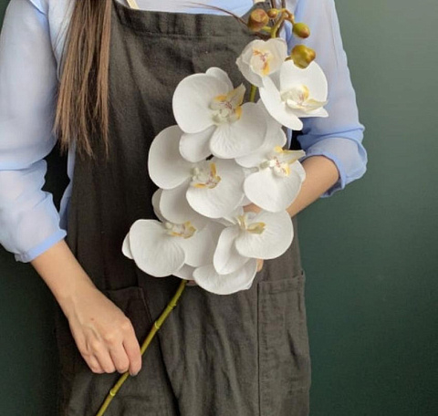 Цветок искусственный декоративный Орхидея (гигант 9 цветков) 90 см