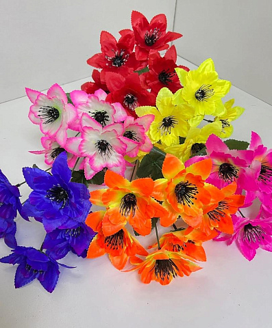 Цветы искусственные декоративные Анемоны (6 цветков) 35 см