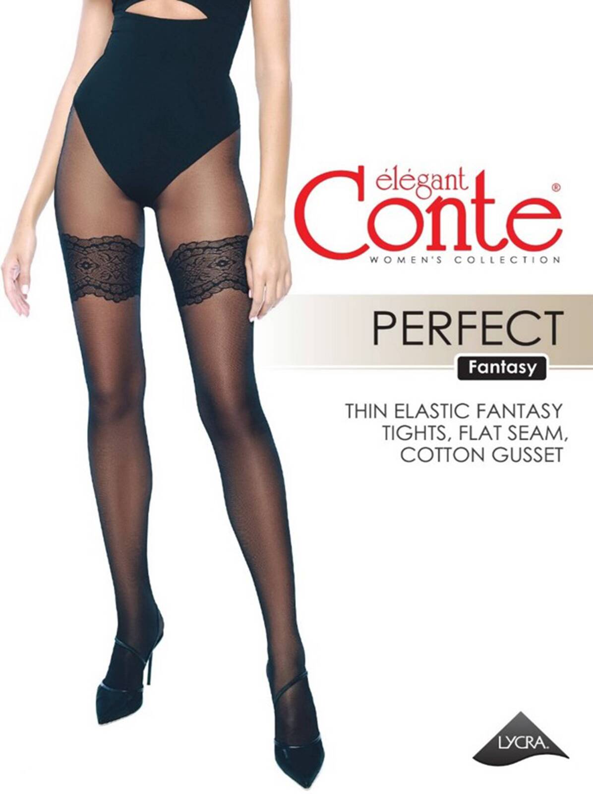 Колготки женские CONTE Колготки с имитацией ажурных чулок PERFECT