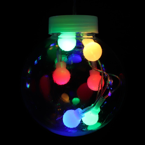 Бахрома светодиодная прозрачный шар с мультишариками 12 шт. 3м*50см*70см с коннектором цветная