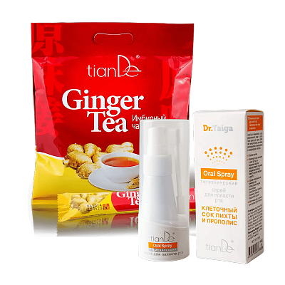 Акция 1=2 Купи гигиенический спрей для полости рта «Клеточный сок пихты и прополис» – В ПОДАРОК имбирный чай!