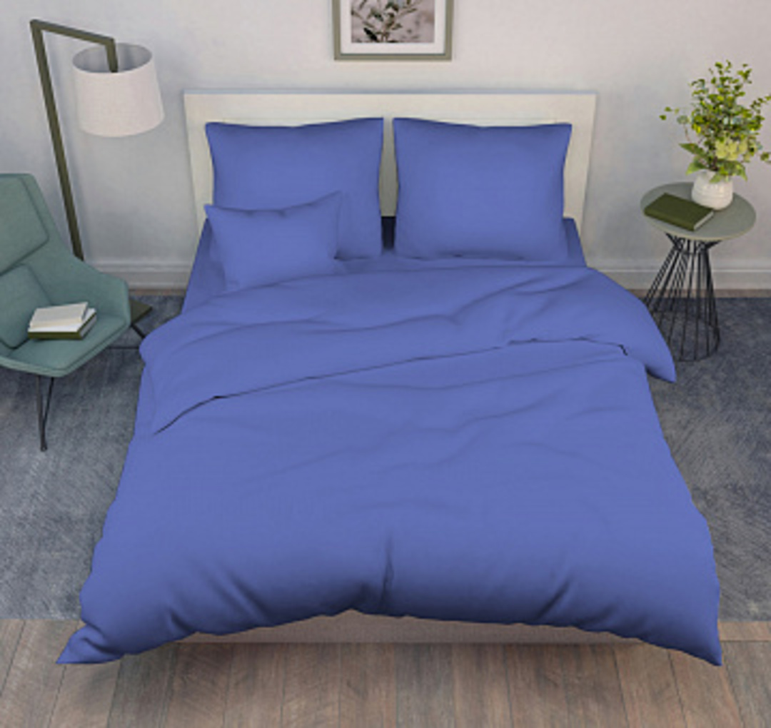 Простыня 90*200*30 поплин на резинке Реноме васильковый (арт.02/122)