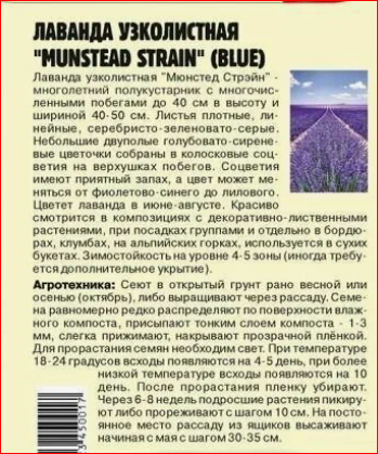 27 р.37 р.Семена Лаванда узколистная Munstead strain (blue) 30 сем.