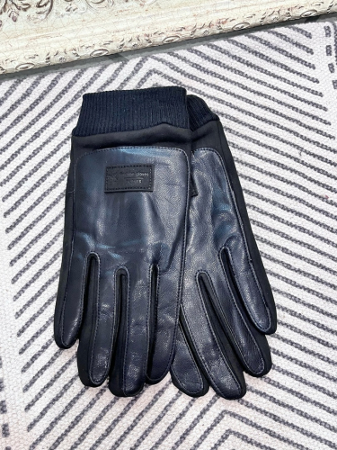 Перчатки мужские эко кожа+трикотаж Fashion Gloves/10