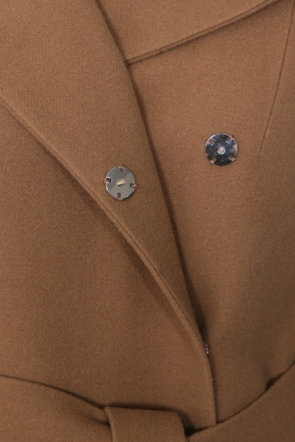Шерстяное пальто с капюшоном Булгаков, бежевое. Арт.527