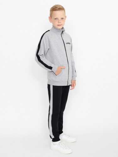 CWJB 90204-11 Костюм для мальчика (толстовка, брюки),серый меланж
