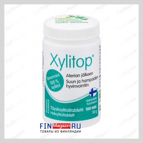 Витамины для предотвращения кариеса Xylitop peppermint (мятные) 100 таблеток Hankintatukku