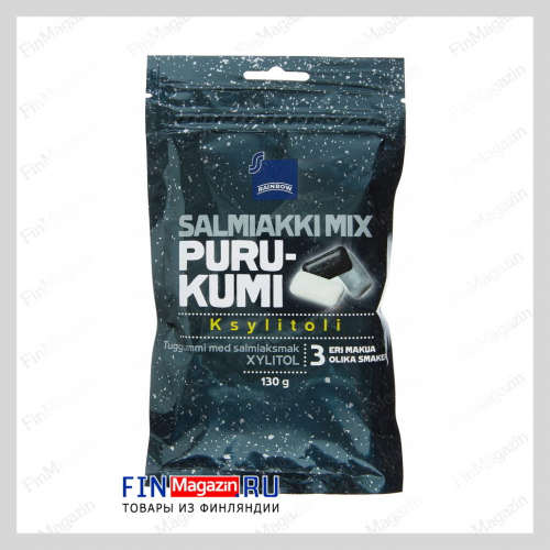 Жевательная резинка со вкусом лакрицы и салмиака Rainbow Salmiakki Mix 130 гр