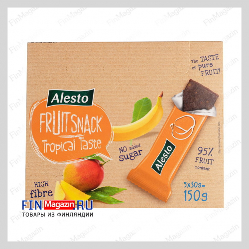 Фруктовый батончик с манго и бананом Alesto Fruit Snack Tropical Taste 5 шт