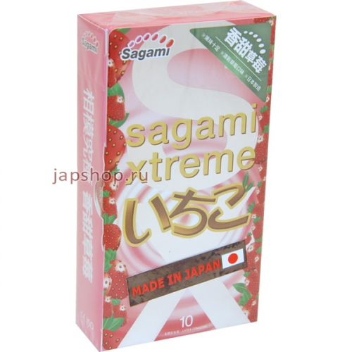 Презервативы Sagami Xtreme Strawberry, 10шт (4974234101283)