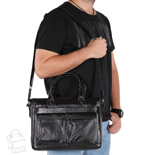Портфель мужской кожаный 44906-3H black Heanbag