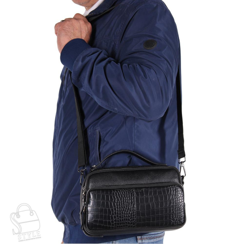 Сумка мужская кожаная 6616-3S black S-Style