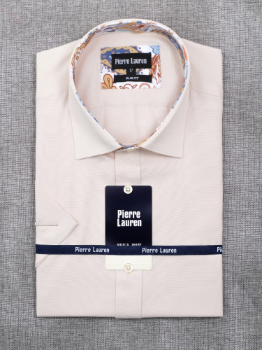 1763TSFK Приталенная мужская рубашка с коротким рукавом Slim Fit